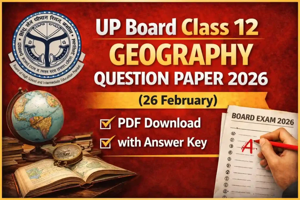 UP Board Class 12 Geography Question Paper 2026