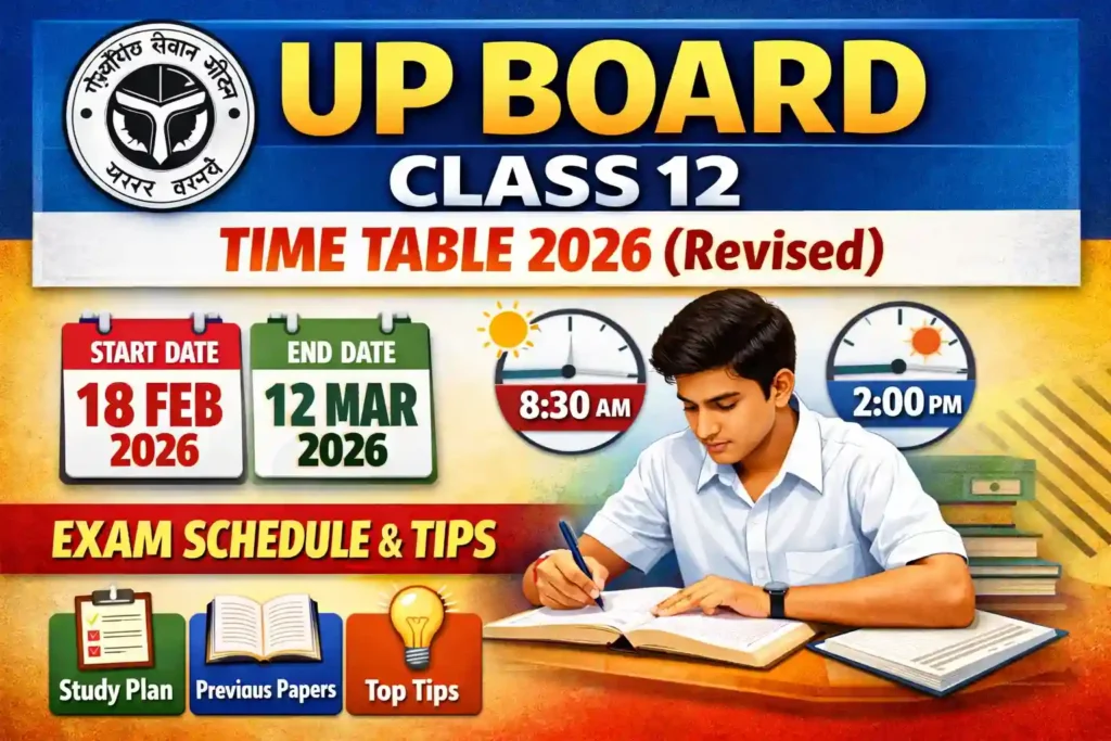 UP Board Class 12 Time Table 2026