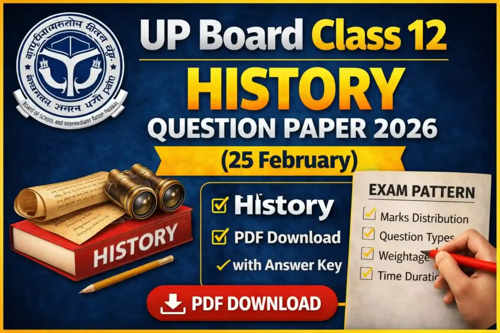 UP Board Class 12 History Question Paper 2026